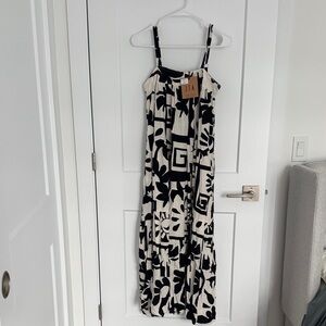 Abel the Label Black and Cream Printed Maxi Sundress